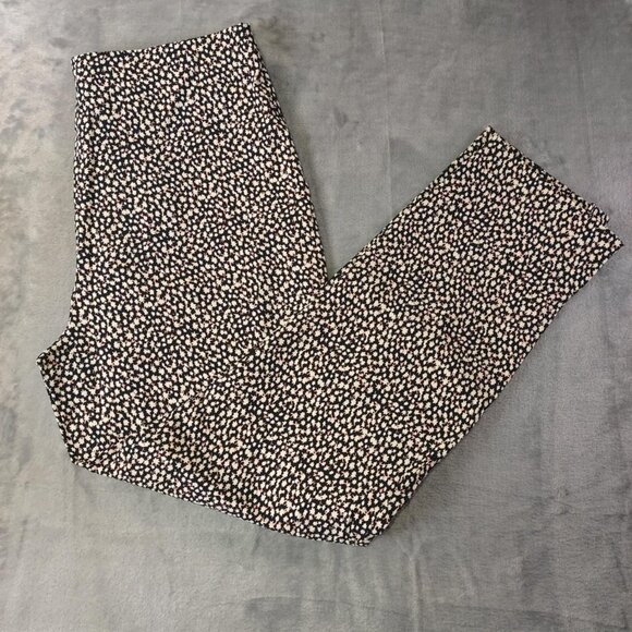 Jules and Leopold Womens M Black Beige Abstract Straight Leg Feminine Pants - Picture 3 of 6